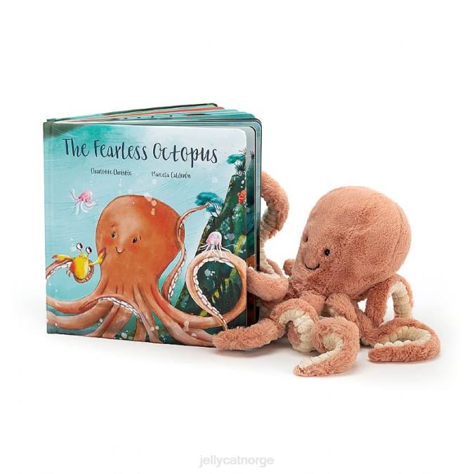 Jellycat den fryktløse blekksprutboken og odell blekksprutaprikos bok 8RNH810
