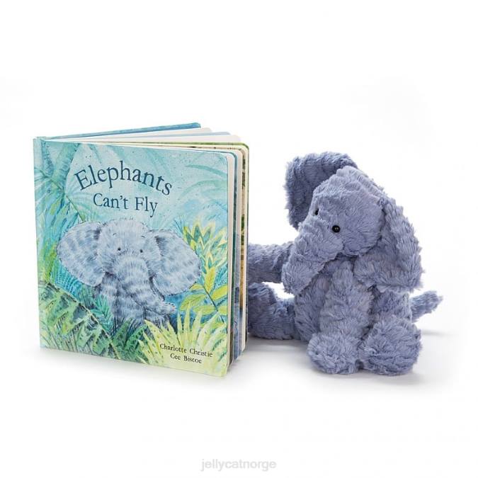 Jellycat elefanter kan ikke fly bok og fuddlewuddle elefant blå bok 8RNH736
