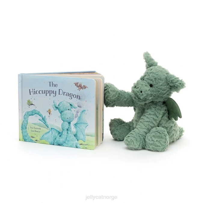 Jellycat hikke-drageboken og fuddlewuddle-dragegrønn bok 8RNH811