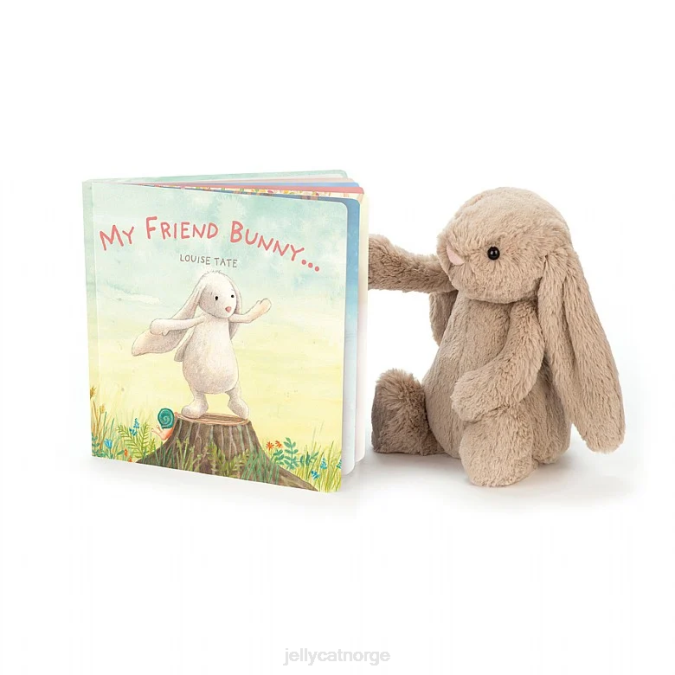 Jellycat min venn kaninbok og bashful bunny beige bok 8RNH704