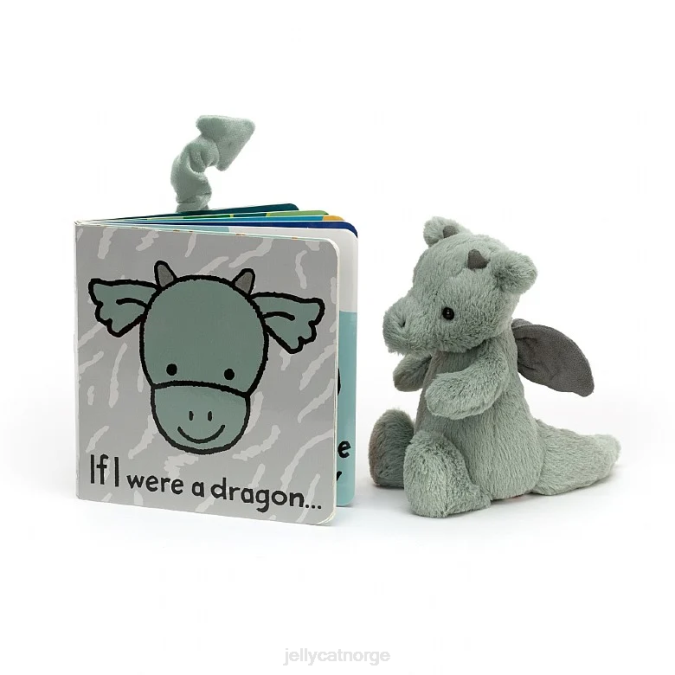 Jellycat hvis jeg var en dragebok og blyg dragegrønn bok 8RNH808
