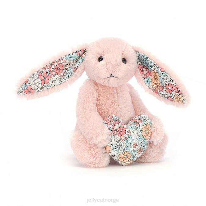 Jellycat blomst hjerte blush bunny fersken leketøy 8RNH337