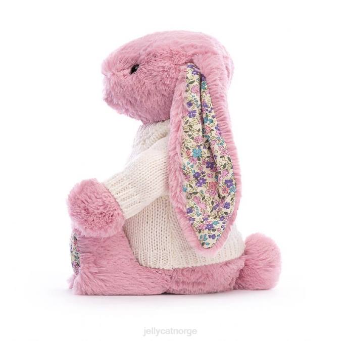 Jellycat blomstrende tulipankanin med personlig kremgenser rosa leketøy 8RNH298
