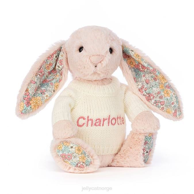 Jellycat blossom blush bunny med personlig krem ​​genser fersken leketøy 8RNH221