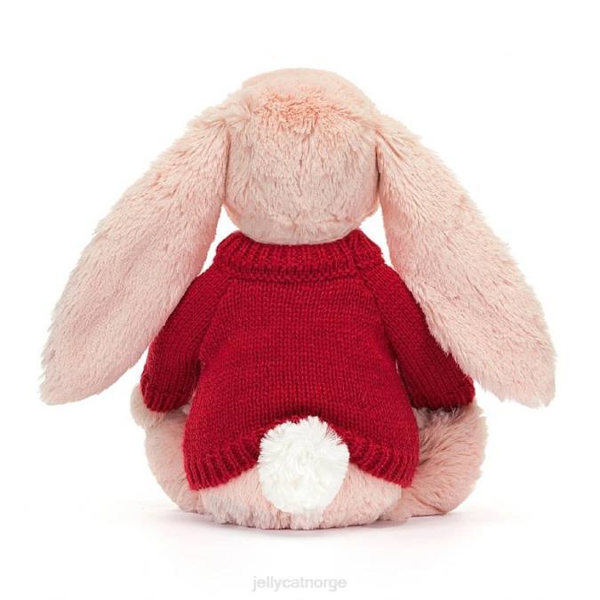 Jellycat blossom blush bunny med personlig rød genser fersken leketøy 8RNH425