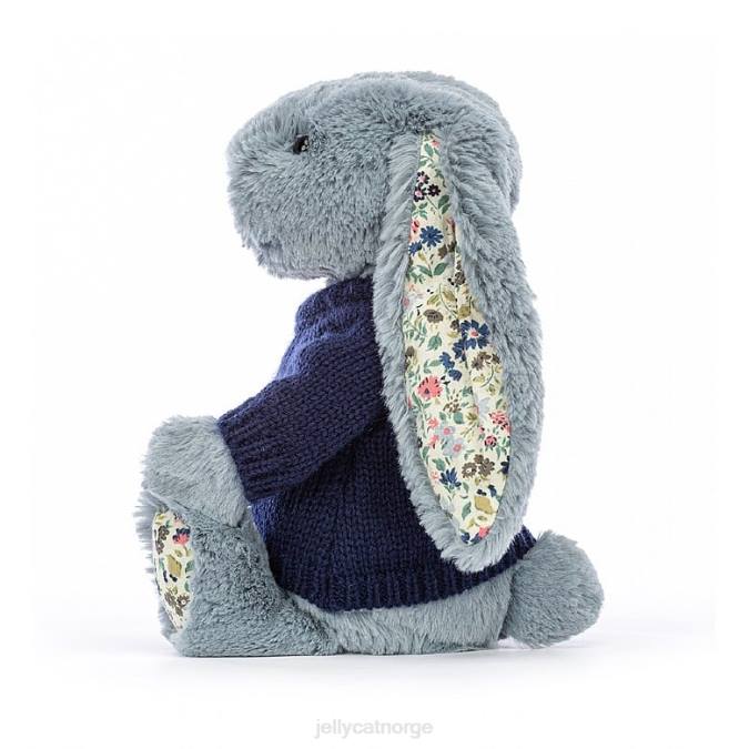 Jellycat blossom dusky med personlig marineblå genser leketøy 8RNH436