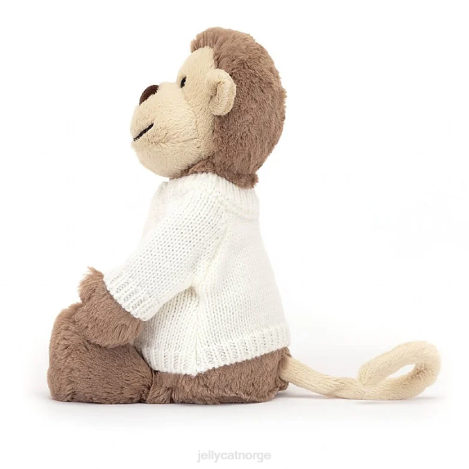 Jellycat bashful ape med personlig kremgenser brun leketøy 8RNH191