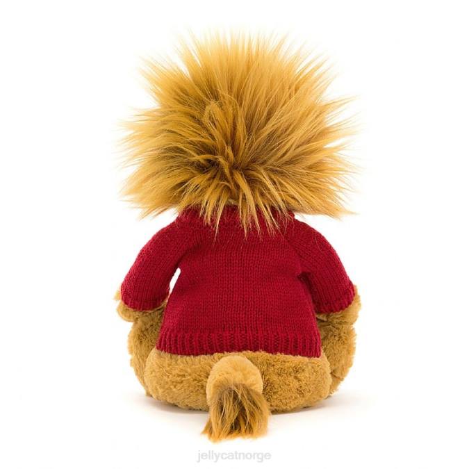 Jellycat bashful løve med personlig rød genser gul leketøy 8RNH546