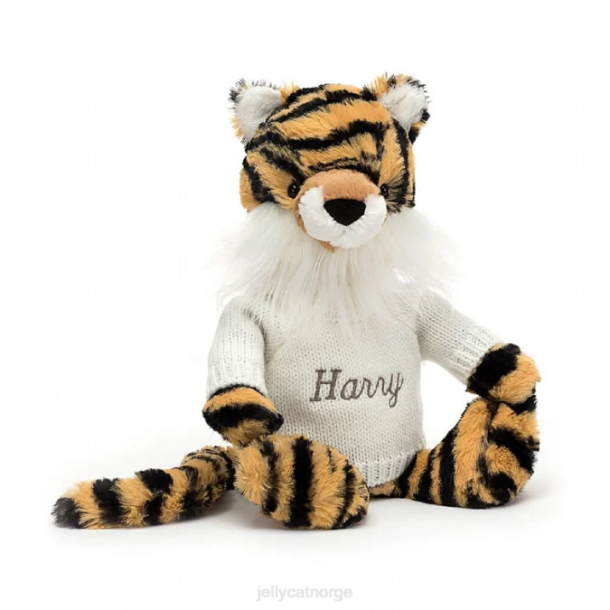 Jellycat bashful tiger med personlig kremgenser flerfarget leketøy 8RNH327