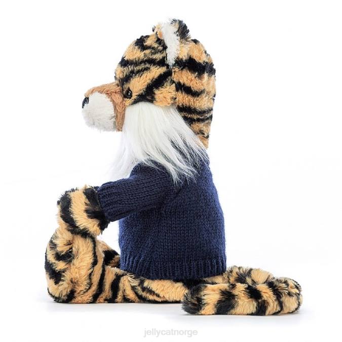 Jellycat bashful tiger med personlig marineblå genser i flere farger leketøy 8RNH269