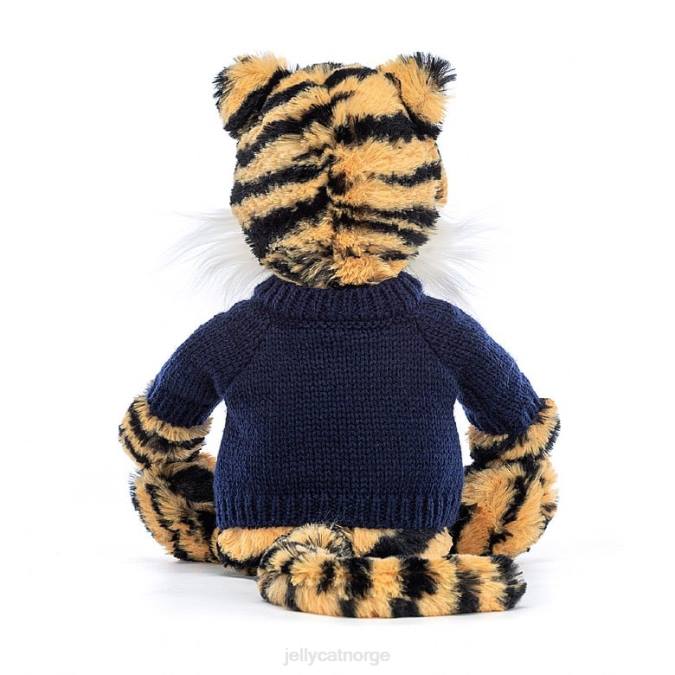 Jellycat bashful tiger med personlig marineblå genser i flere farger leketøy 8RNH269