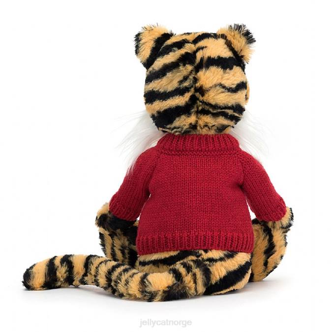 Jellycat bashful tiger med personlig rød genser i flere farger leketøy 8RNH313