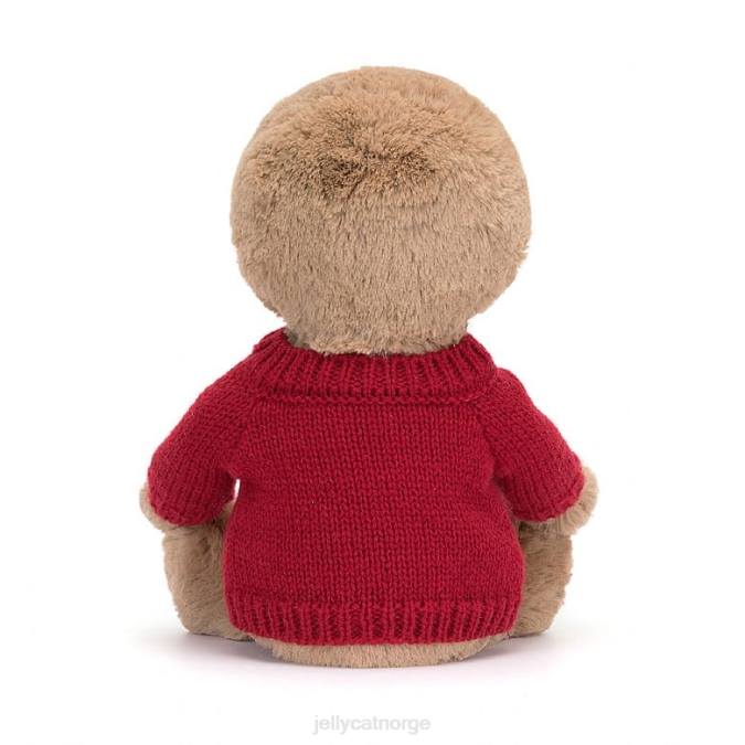 Jellycat blyg dovendyr med personlig rød genserbrun leketøy 8RNH205