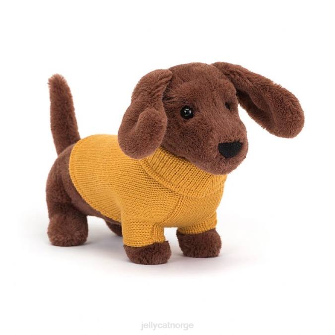 Jellycat genser pølsehund gulbrun leketøy 8RNH210
