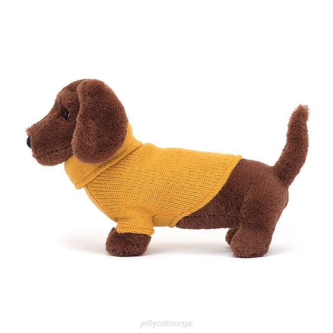 Jellycat genser pølsehund gulbrun leketøy 8RNH210