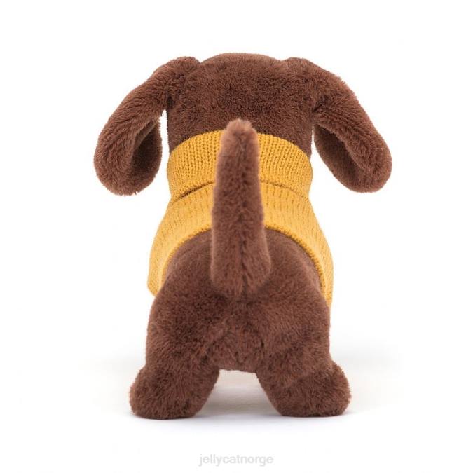 Jellycat genser pølsehund gulbrun leketøy 8RNH210