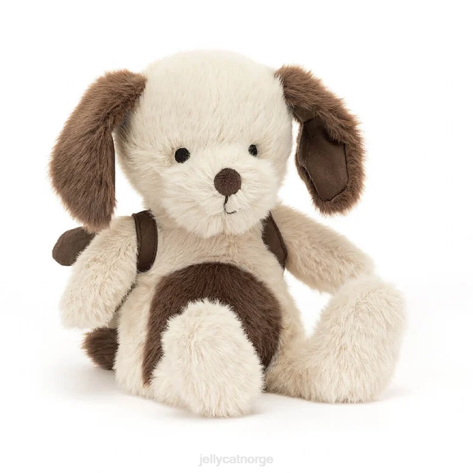Jellycat ryggsekk valp brun og hvit leketøy 8RNH569