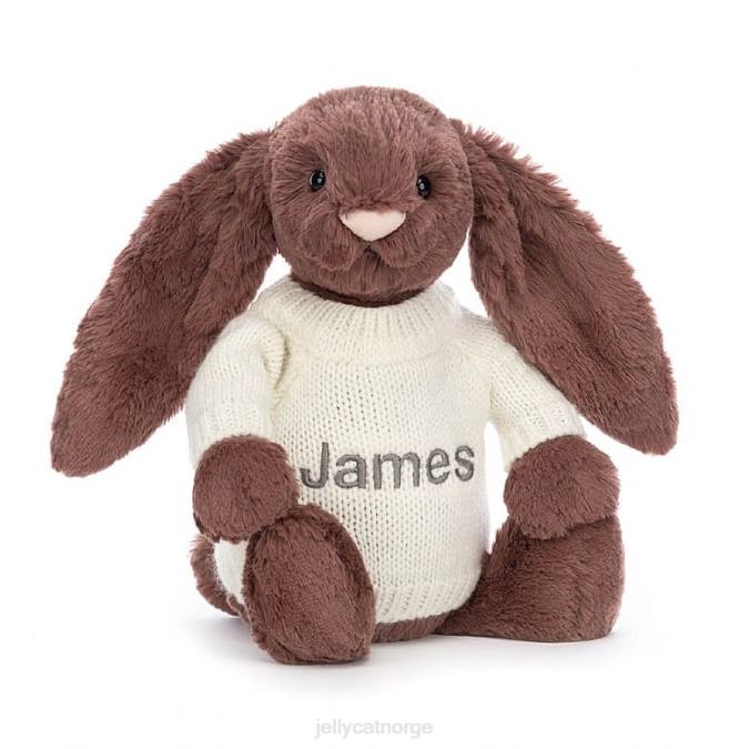 Jellycat bashful fudge-kanin med personlig kremsjokolade leketøy 8RNH513