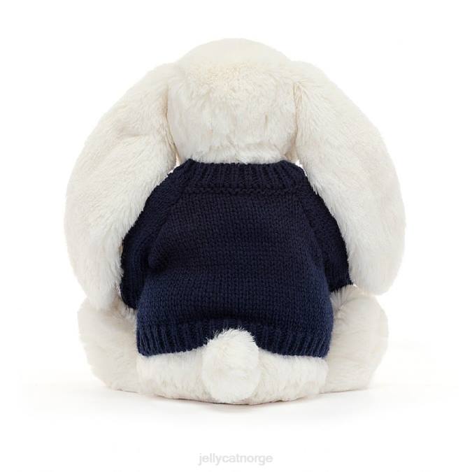 Jellycat bashful glimt kanin med personlig marineblå genserkrem leketøy 8RNH312