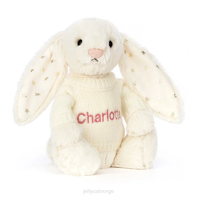 Jellycat bashful glinsende kanin med personlig genserkrem leketøy 8RNH188