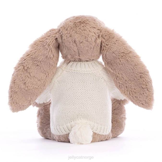 Jellycat bashful kanin med personlig kremgenser beige leketøy 8RNH146