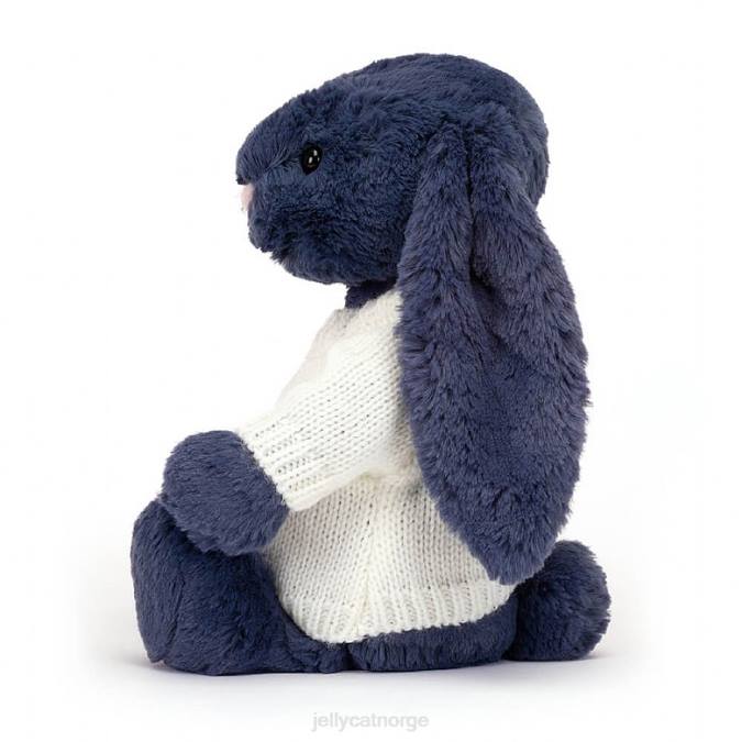 Jellycat bashful kanin med personlig kremgenser marine leketøy 8RNH389