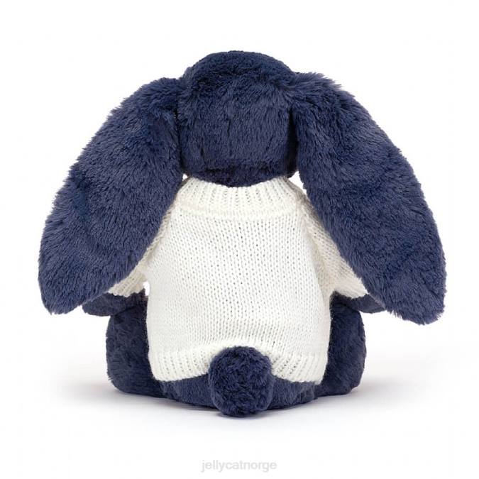 Jellycat bashful kanin med personlig kremgenser marine leketøy 8RNH389