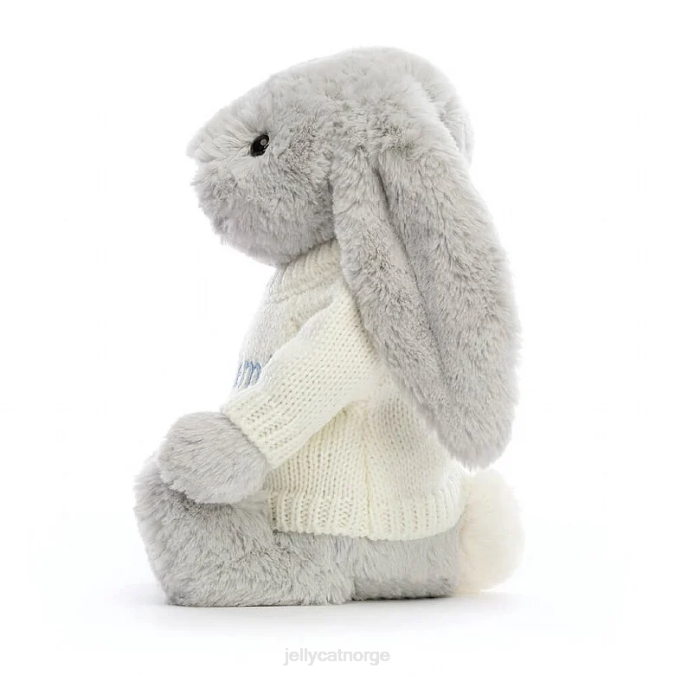 Jellycat bashful kanin med personlig kremgenser sølv leketøy 8RNH371