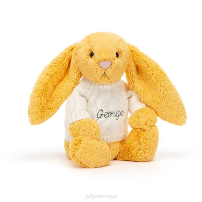 Jellycat bashful kanin med personlig kremgenser solskinn leketøy 8RNH483