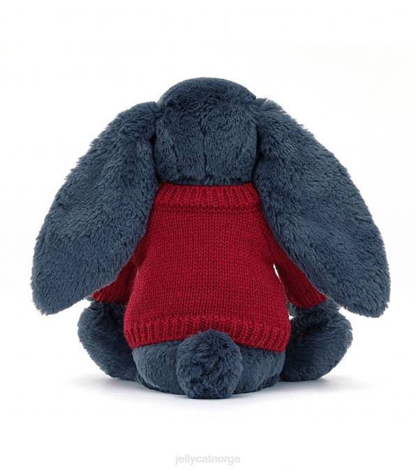 Jellycat bashful kanin med personlig rød genser marine leketøy 8RNH374
