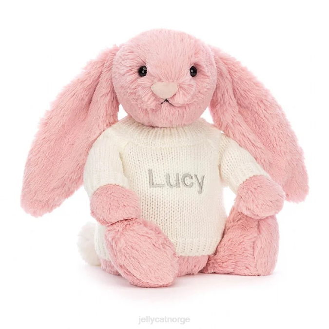 Jellycat bashful kronblad kanin med personlig krem ​​jumper sorbet rosa leketøy 8RNH243
