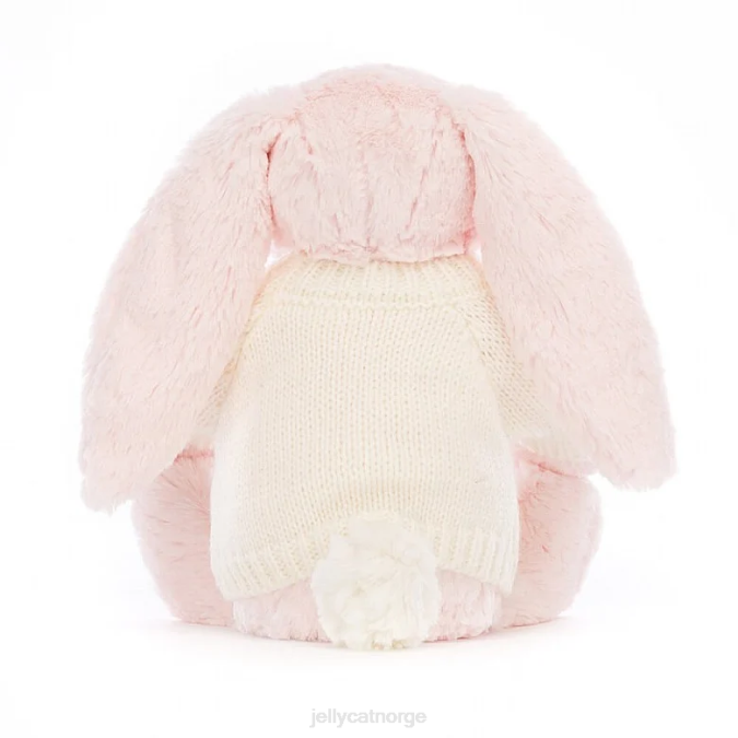 Jellycat bashful rosa kanin med personlig kremgenser baby rosa leketøy 8RNH159