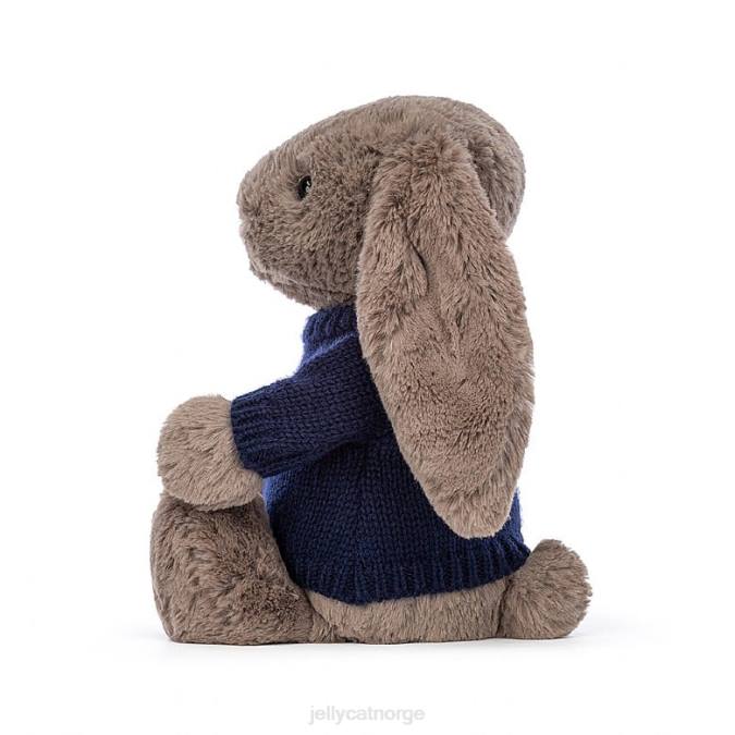 Jellycat bashful trøffelkanin med personlig marineblå genser leketøy 8RNH373