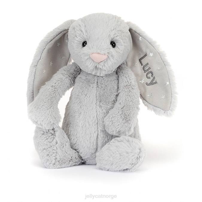 Jellycat personlig bashful shimmer bunny mellomgrå leketøy 8RNH236