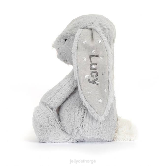 Jellycat personlig bashful shimmer bunny mellomgrå leketøy 8RNH236