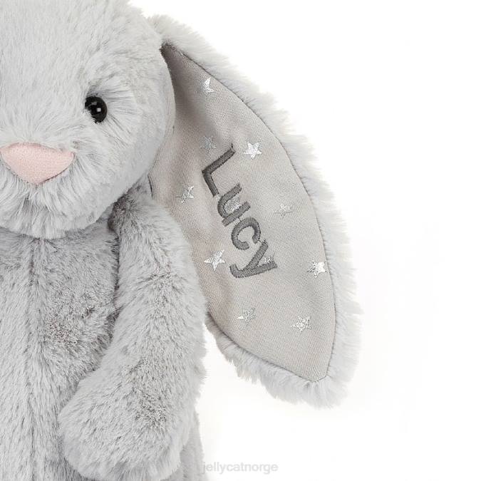Jellycat personlig bashful shimmer bunny mellomgrå leketøy 8RNH236