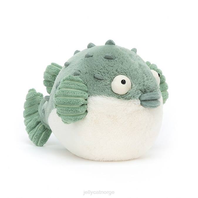 Jellycat pacey pufferfish blå og krem leketøy 8RNH112