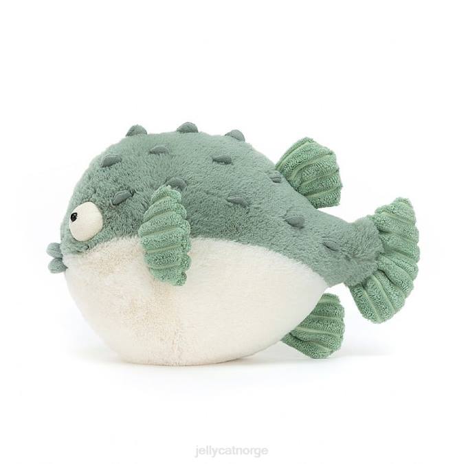 Jellycat pacey pufferfish blå og krem leketøy 8RNH112