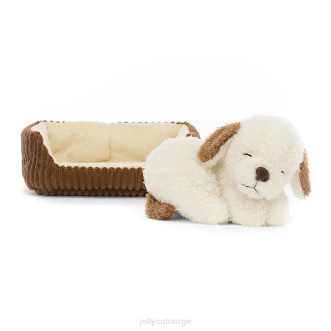Jellycat napping nipper hund brun og hvit leketøy 8RNH227