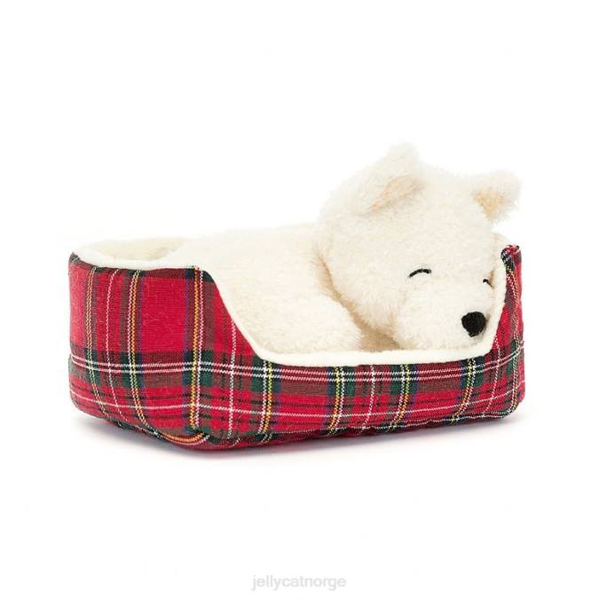 Jellycat napping nipper westie svart og hvit leketøy 8RNH289
