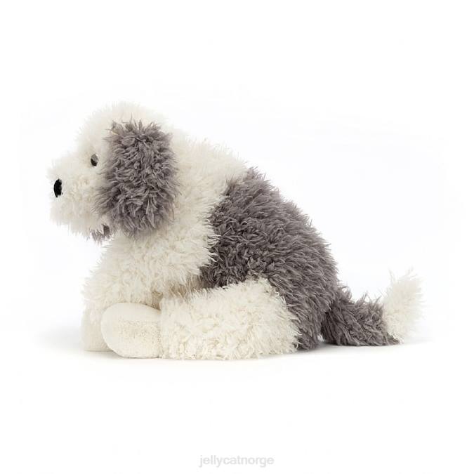 Jellycat floofie sheepdog grå og hvit leketøy 8RNH403