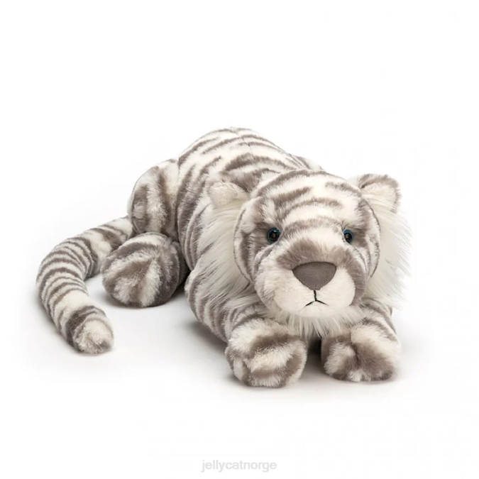 Jellycat sacha snow tiger grå og hvit leketøy 8RNH476